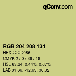 カラーコード: RGB 204 208 134 | qconv.com