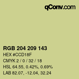 Color code: RGB 204 209 143 | qconv.com