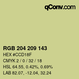 颜色代码: RGB 204 209 143 | qconv.com