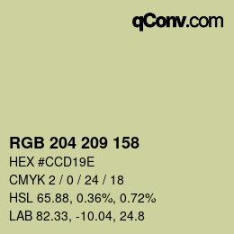 Color code: RGB 204 209 158 | qconv.com
