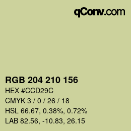 カラーコード: RGB 204 210 156 | qconv.com