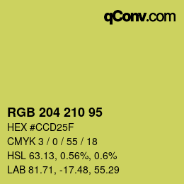 Color code: RGB 204 210 95 | qconv.com