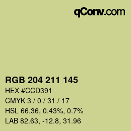 Color code: RGB 204 211 145 | qconv.com