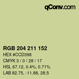 Código de color: RGB 204 211 152 | qconv.com