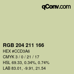颜色代码: RGB 204 211 166 | qconv.com