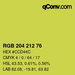 カラーコード: RGB 204 212 76 | qconv.com
