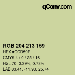 Color code: RGB 204 213 159 | qconv.com