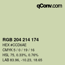 Farbcode: RGB 204 214 174 | qconv.com