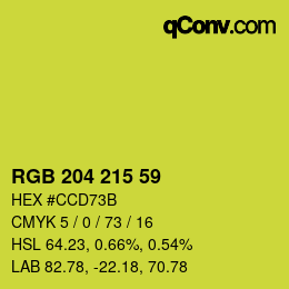 カラーコード: RGB 204 215 59 | qconv.com