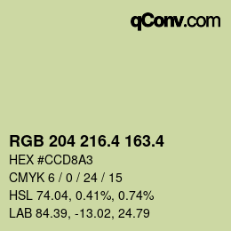 カラーコード: RGB 204 216.4 163.4 | qconv.com
