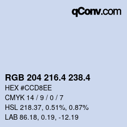 カラーコード: RGB 204 216.4 238.4 | qconv.com
