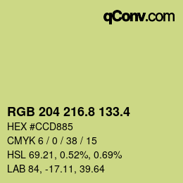 カラーコード: RGB 204 216.8 133.4 | qconv.com