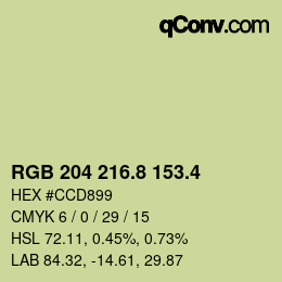 カラーコード: RGB 204 216.8 153.4 | qconv.com