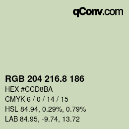 カラーコード: RGB 204 216.8 186 | qconv.com