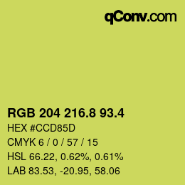 カラーコード: RGB 204 216.8 93.4 | qconv.com