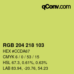 カラーコード: RGB 204 218 103 | qconv.com