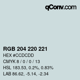 Code couleur: RGB 204 220 221 | qconv.com