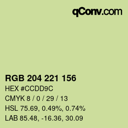 カラーコード: RGB 204 221 156 | qconv.com