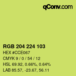 颜色代码: RGB 204 224 103 | qconv.com
