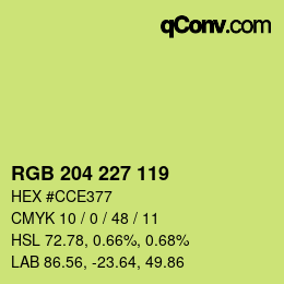 カラーコード: RGB 204 227 119 | qconv.com