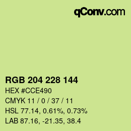 カラーコード: RGB 204 228 144 | qconv.com