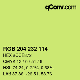 カラーコード: RGB 204 232 114 | qconv.com