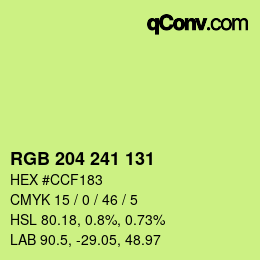 颜色代码: RGB 204 241 131 | qconv.com