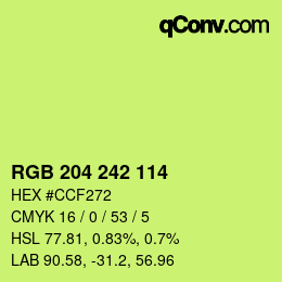 Color code: RGB 204 242 114 | qconv.com