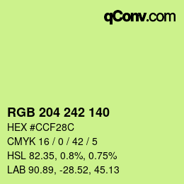 カラーコード: RGB 204 242 140 | qconv.com
