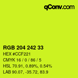 Color code: RGB 204 242 33 | qconv.com