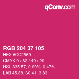 Color code: RGB 204 37 105 | qconv.com