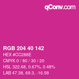 Color code: RGB 204 40 142 | qconv.com