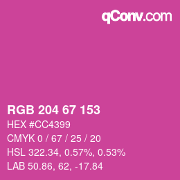 Color code: RGB 204 67 153 | qconv.com