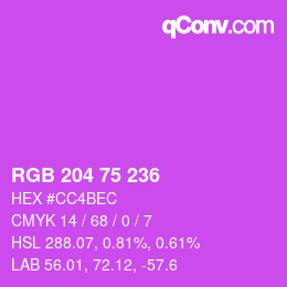 Farbcode: RGB 204 75 236 | qconv.com
