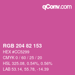 カラーコード: RGB 204 82 153 | qconv.com