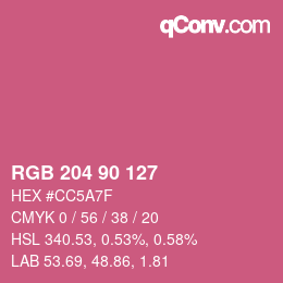 Color code: RGB 204 90 127 | qconv.com