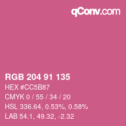 Farbcode: RGB 204 91 135 | qconv.com