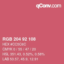 Color code: RGB 204 92 108 | qconv.com