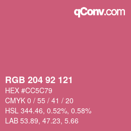 Color code: RGB 204 92 121 | qconv.com