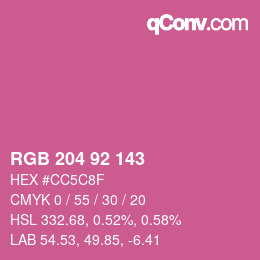 Color code: RGB 204 92 143 | qconv.com