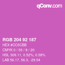 颜色代码: RGB 204 92 187 | qconv.com
