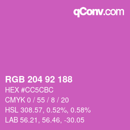 颜色代码: RGB 204 92 188 | qconv.com