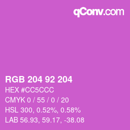 颜色代码: RGB 204 92 204 | qconv.com