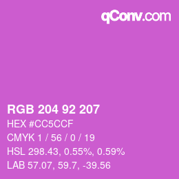 カラーコード: RGB 204 92 207 | qconv.com