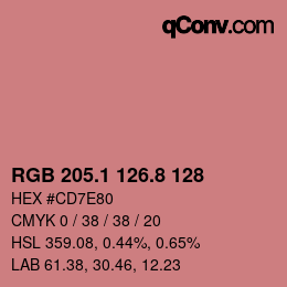 Color code: RGB 205.1 126.8 128 | qconv.com