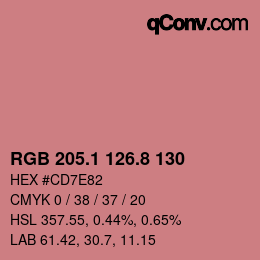 カラーコード: RGB 205.1 126.8 130 | qconv.com