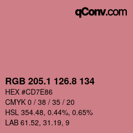 Color code: RGB 205.1 126.8 134 | qconv.com