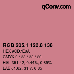 Color code: RGB 205.1 126.8 138 | qconv.com