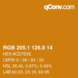 Color code: RGB 205.1 126.8 14 | qconv.com