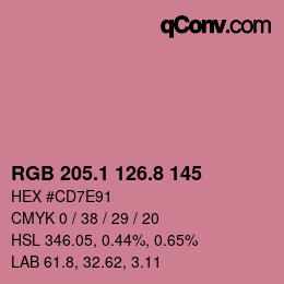 カラーコード: RGB 205.1 126.8 145 | qconv.com